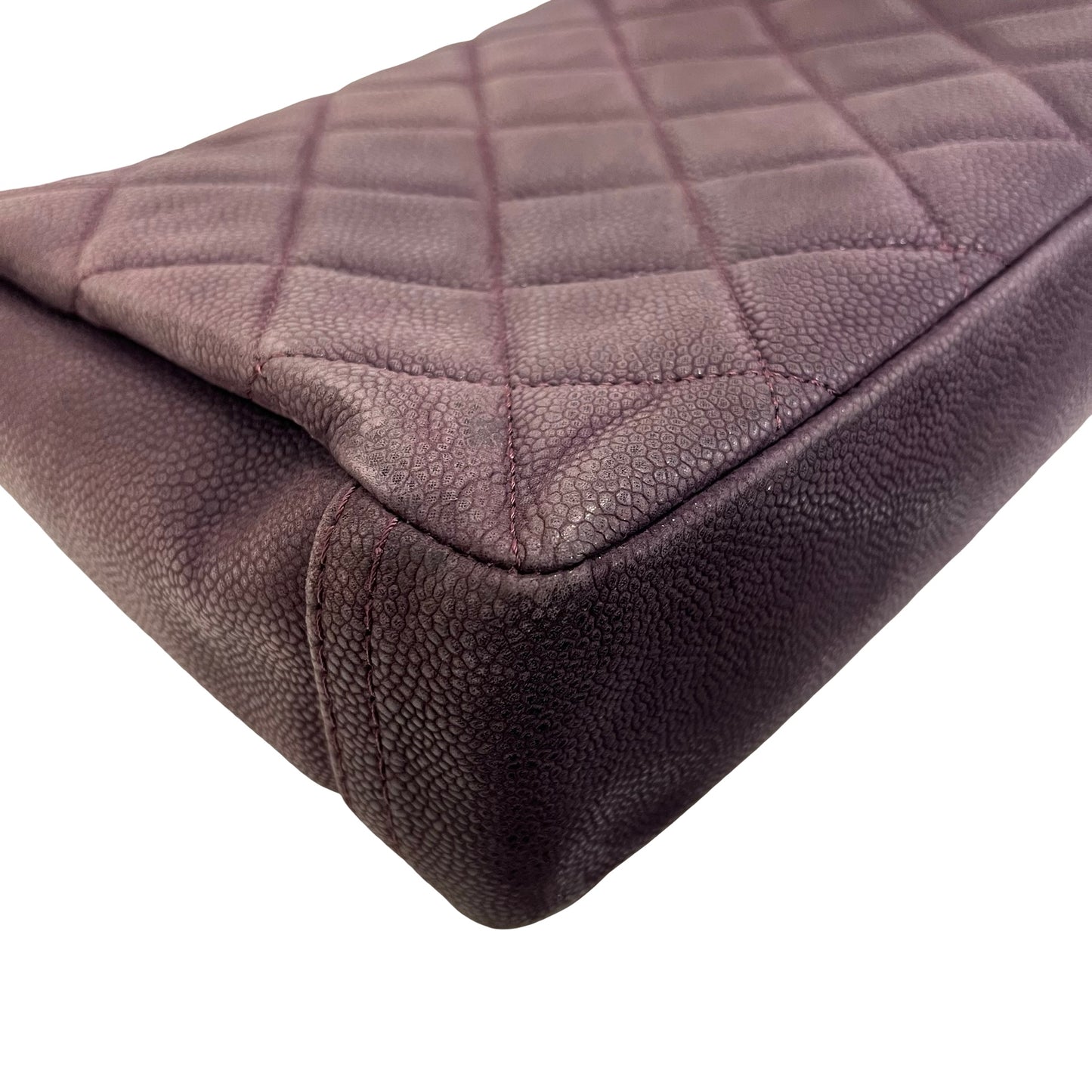 Used Chanel Caviar Leather Chain Purple PHW