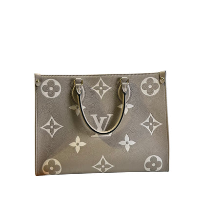 Used LOUIS VUITTON Monogram Empreinte Giant Monogram OnTheGo Tote Bag Tourterelle Creme