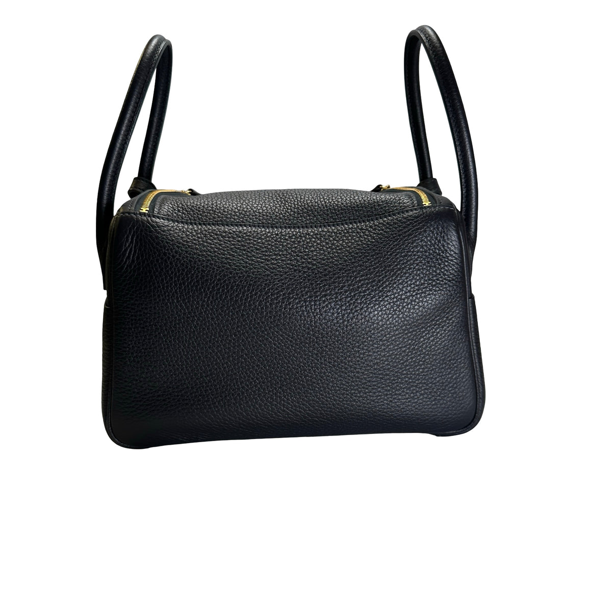Used HERMES Leather Lindy 26 Handbag Navy GHW