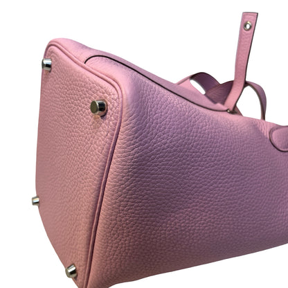 Used HERMES Leather Picotin Bucket Bag Pink