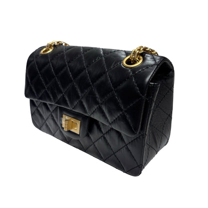 New Chanel Mini 2.55 Shoulder Bag Black GHW