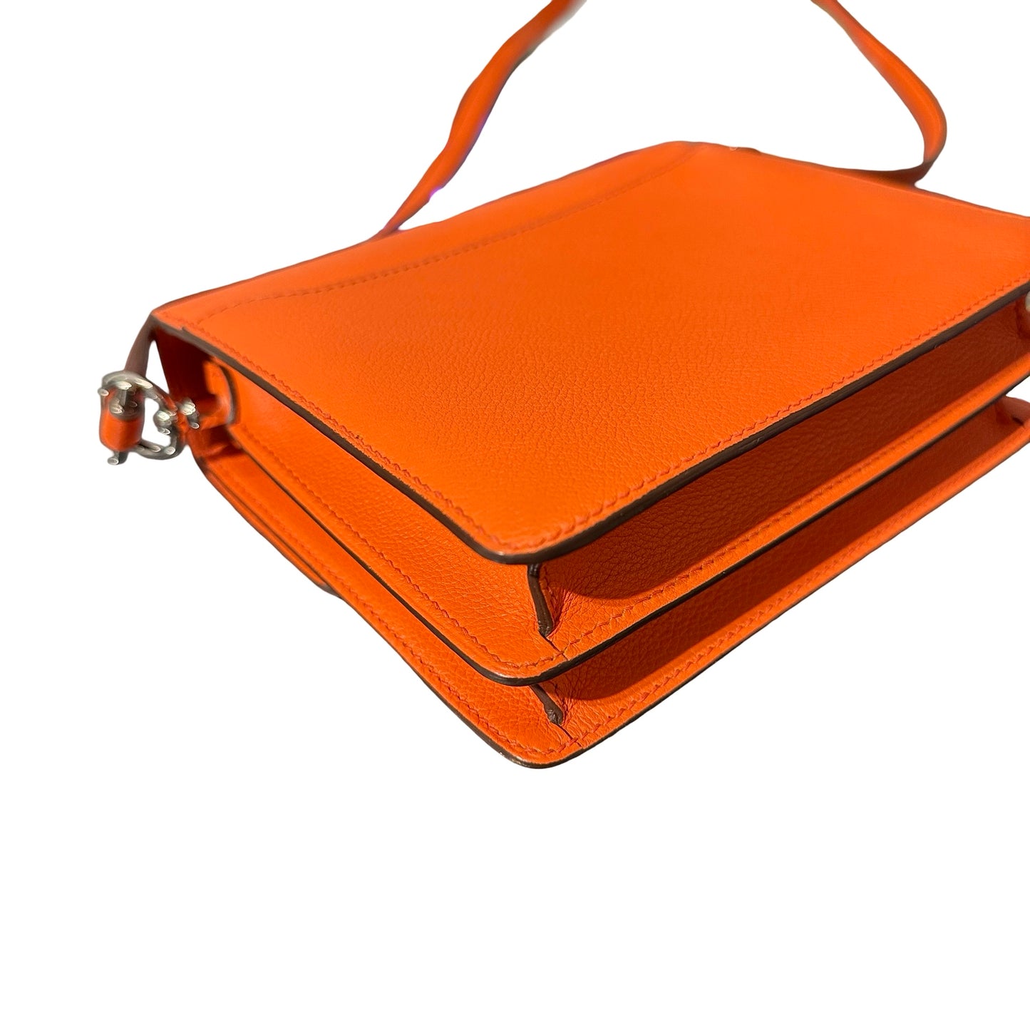 Used Hermès Evercolour MINI ROULIS Shoulder Bag Orange PHW