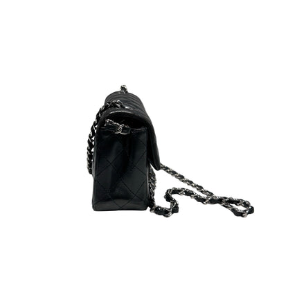 Used CHANEL MINI FLAP 20 CM Shoulder Bag Black PHW