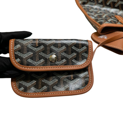 Used GOYARD Goyardine Canvas Artois Tote Bag Black Brown