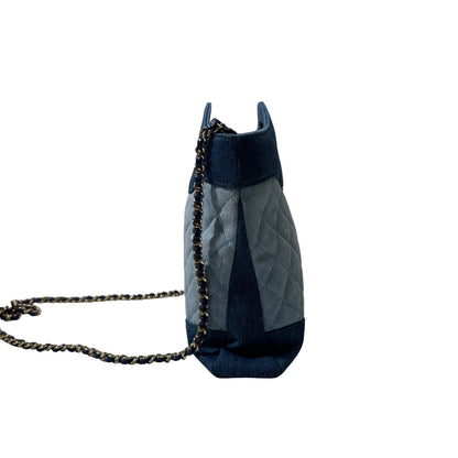 New Chanel Denim Chanel 31 Mini Shopping Chain Shoulder Bag Blue GHW