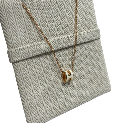 Unused HERMÈS Mini Pop H Neeklace White GHW
