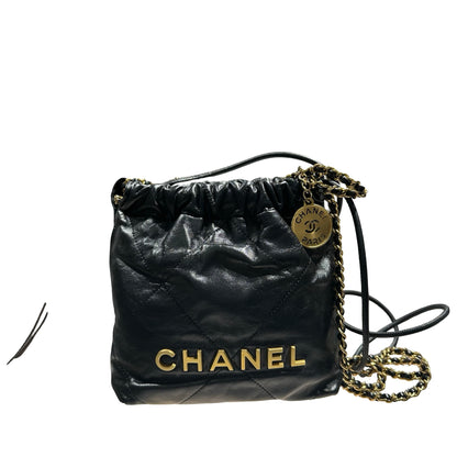 Used CHANEL 22 mini Shoulder Bag Black GHW