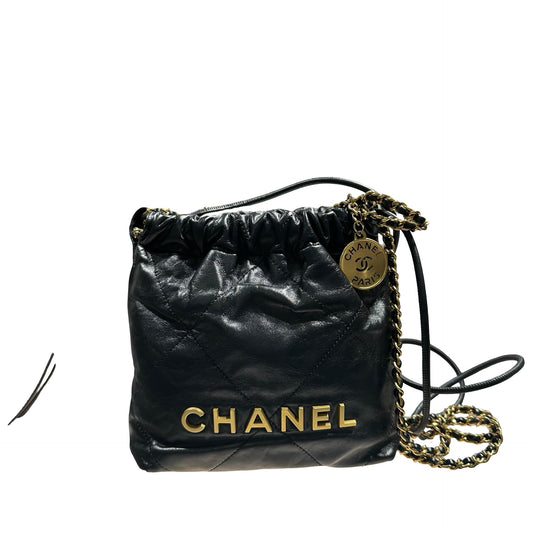 Used CHANEL 22 mini Shoulder Bag Black GHW