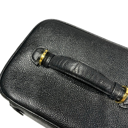 Used CHANEL Vanity Case Shoulder Bag Black GHW