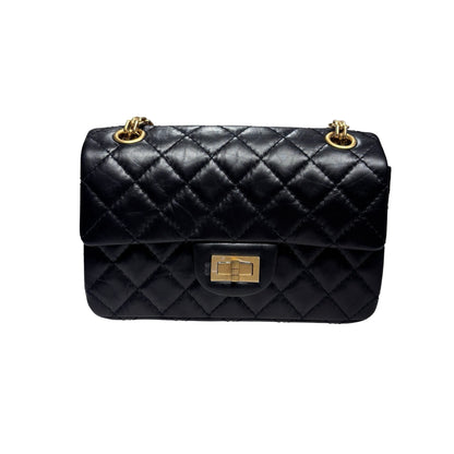 New Chanel Mini 2.55 Shoulder Bag Black GHW