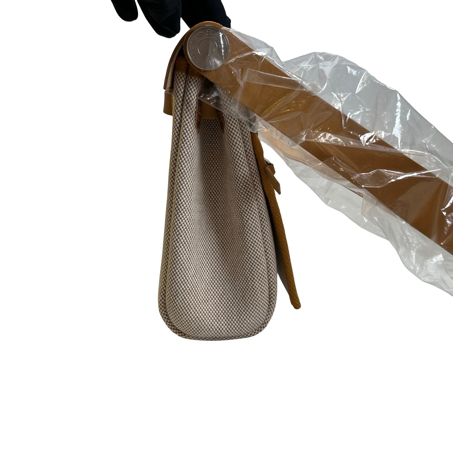 Brand New HERMES Toile Mini Herbag Cross body bag Tan Beige