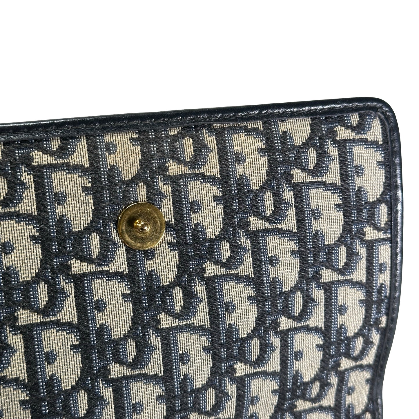 Used DIOR Dior Oblique Oblique Cross body bag Blue Beige Black GHW