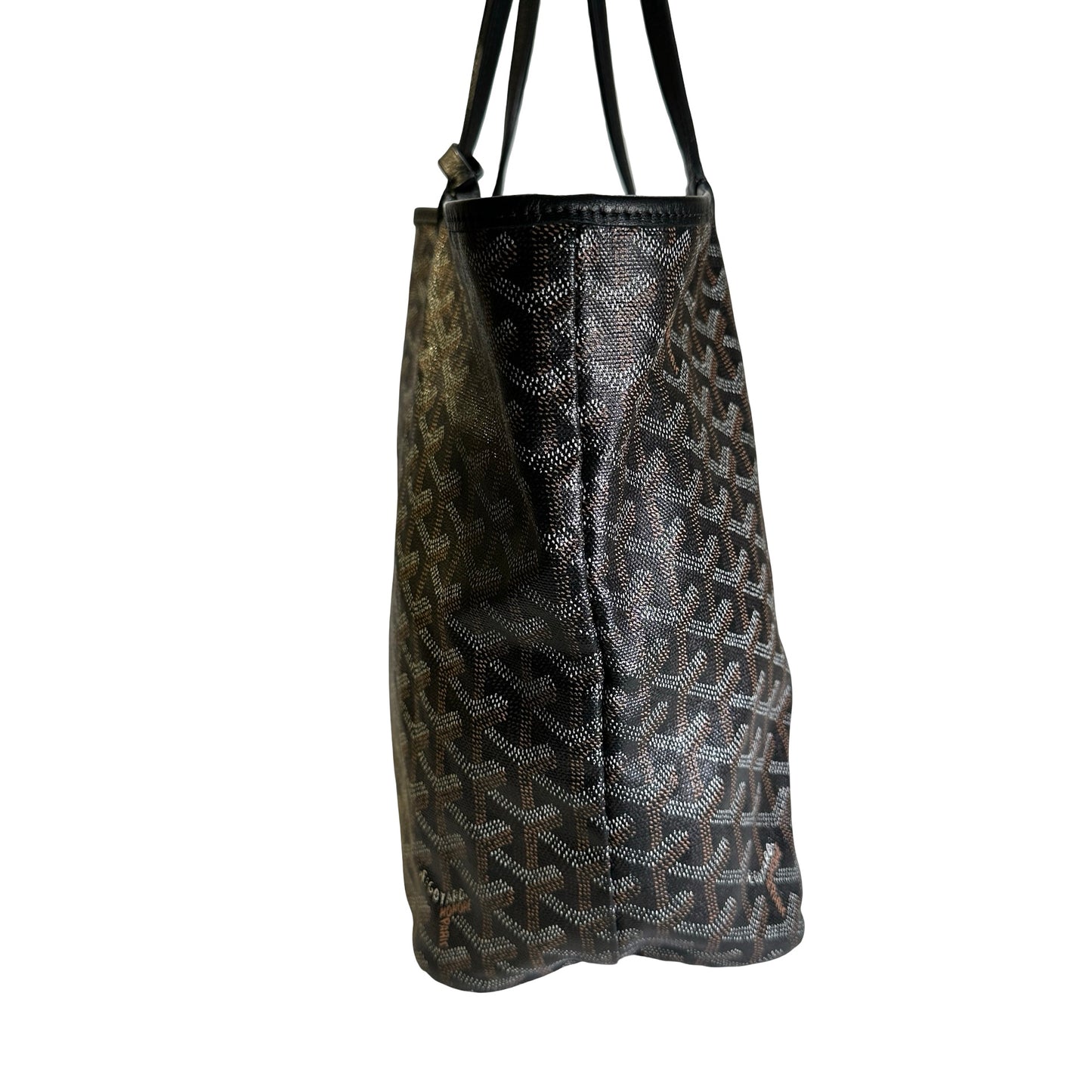 Used GOYARD Goyardine Saint Louis Tote Bag Black GHW