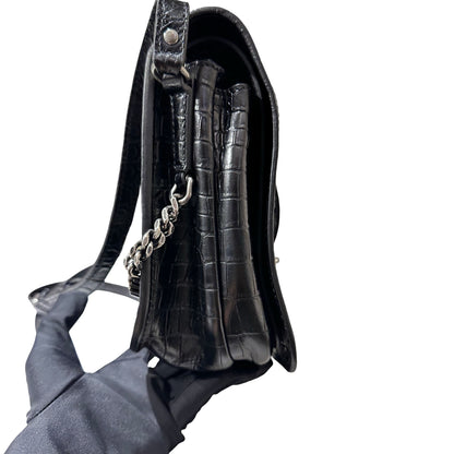 Used SAINT LAURENT Calfskin Leather Charlotte Messenger Two Way Shoulder Bag