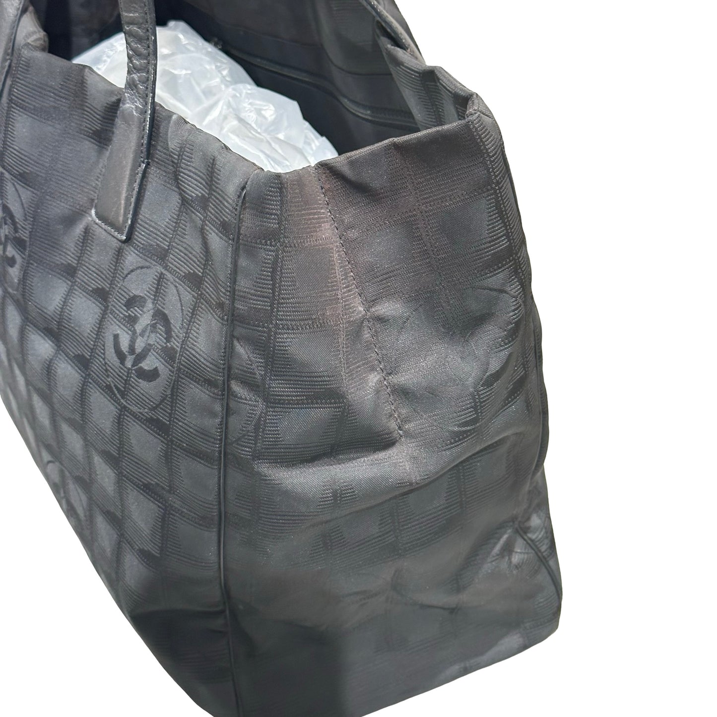 Used CHANEL Canvas Vintage Shoulder Black Shoulder Bag Black