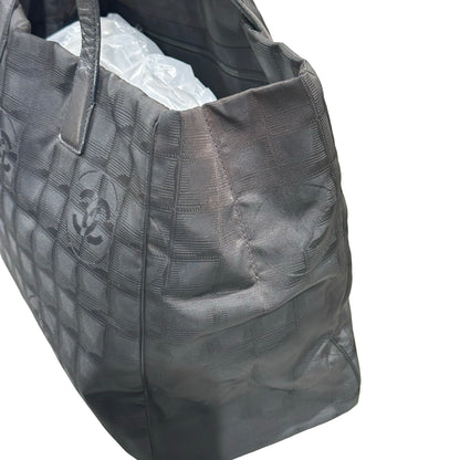 Used CHANEL Canvas Vintage Shoulder Black Shoulder Bag Black
