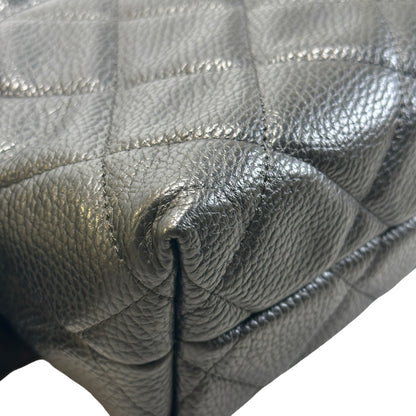 Used CHANEL Quilted Caviar Classic Flap Chain Shoulder Bag Black Silver