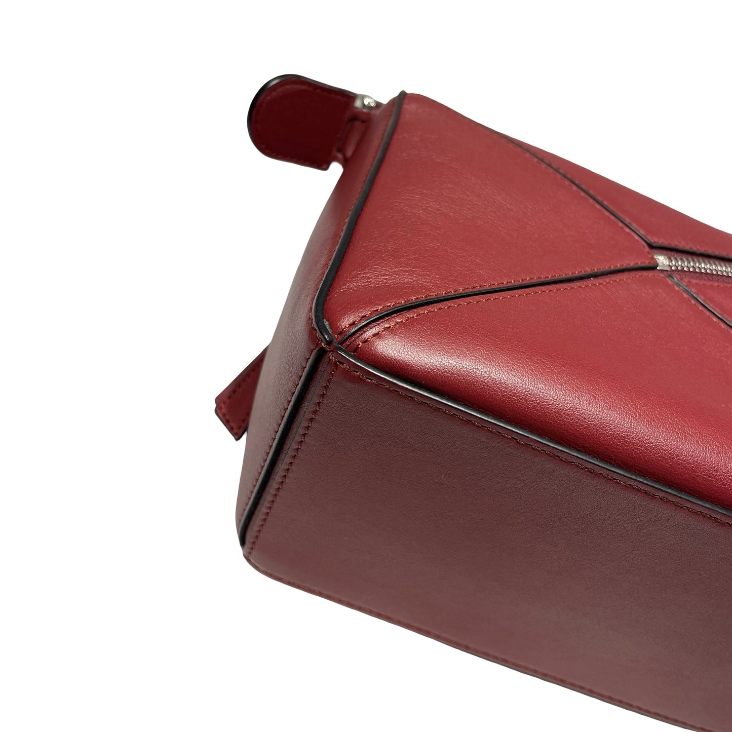 Used LOEWE Calfskin Leather Puzzle Cross Body Bag Red PHW
