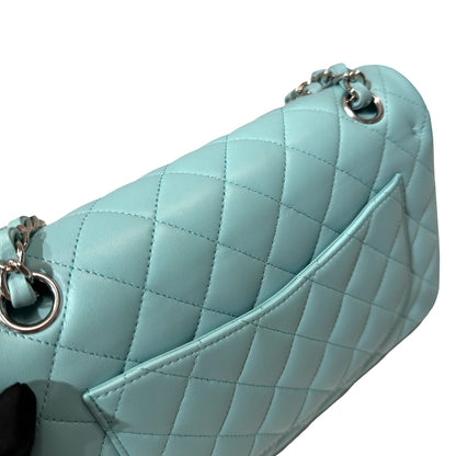 Used CHANEL Lambskin Leather CF 23 Shoulder Bag Blue PHW