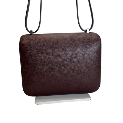 Used HERMES Epsom Mini Constance Crossbody Bag Rouge
