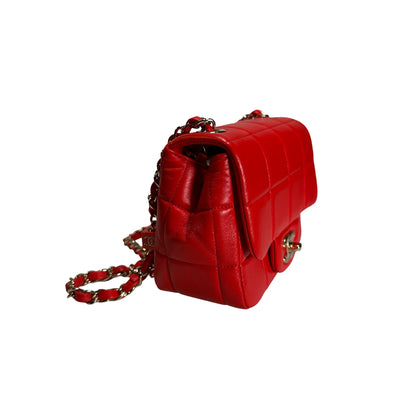 Used CHANEL Mini Flap 17cm Cross body bag Red PHW