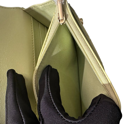 Used CHANEL Lambskin Leather MINI WOC Cross Body Bag GHW Green