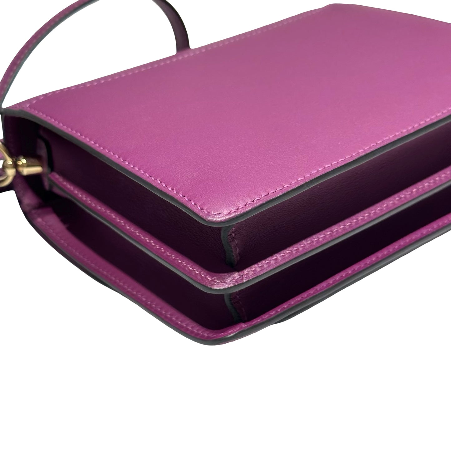 Used HERMÈS MINI ROULIS Cross Body Bag Purple GHW