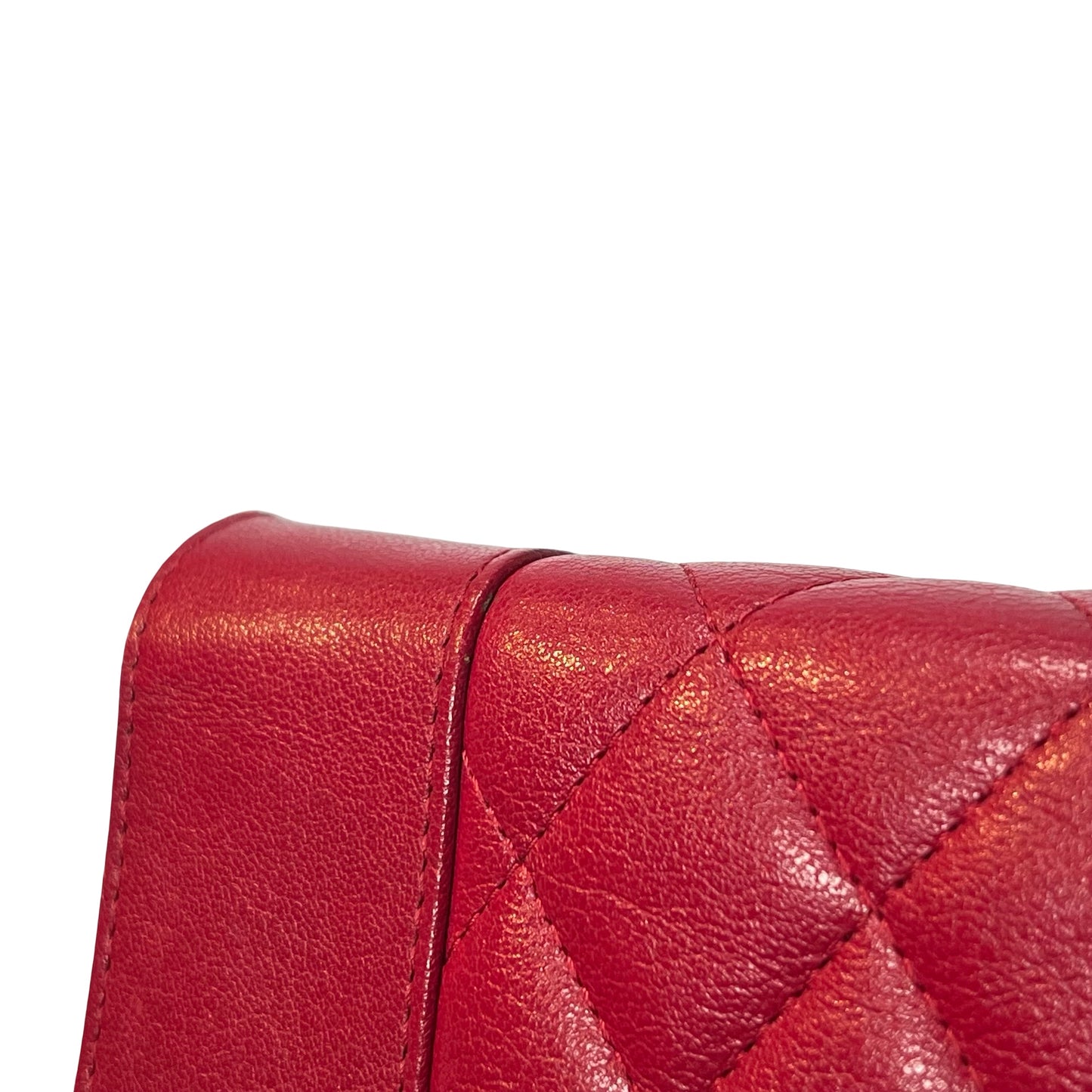 Used CHANEL Quilted Leather Wallet On Chain (WOC) Wallet on chain Red PHW