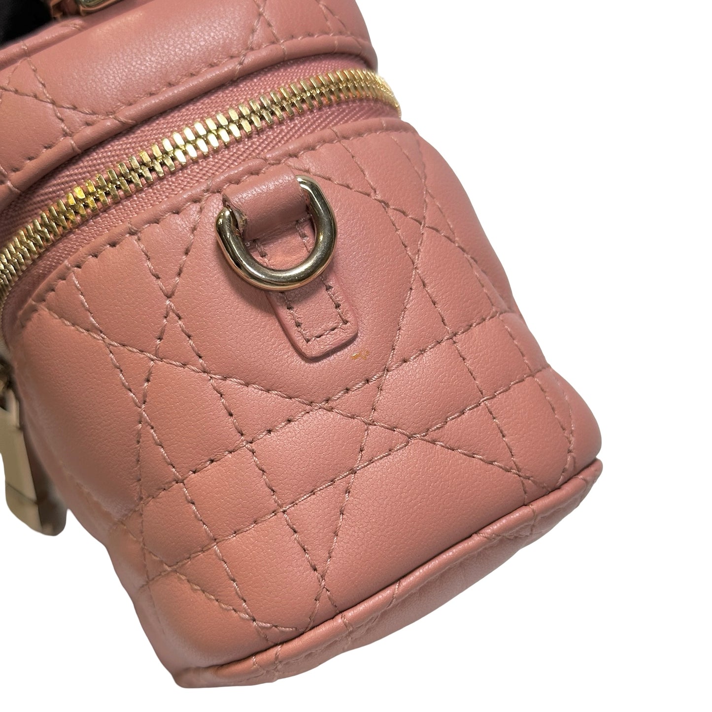 Used DIOR Lambskin Leather Vanity bag Vanity case Pink
