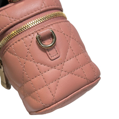 Used DIOR Lambskin Leather Vanity bag Vanity case Pink