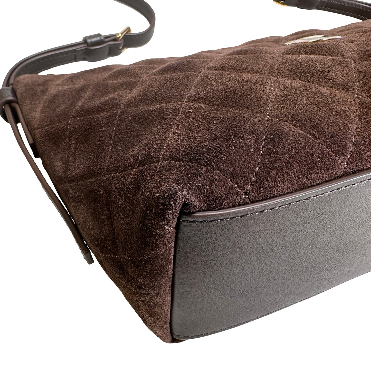 Brand New CHANEL Quilted Suede Quilted Suede Shoulder Bag Shoulder Bag Brown GHW