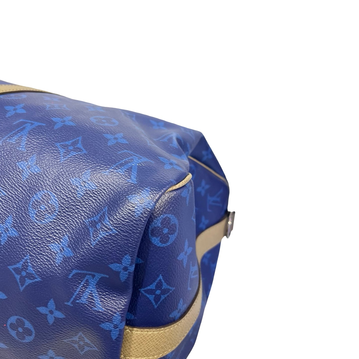Used LOUIS VUITTON Monogram Keepall Bandoulière Travel Bag Blue Khaki Red Turquoise
