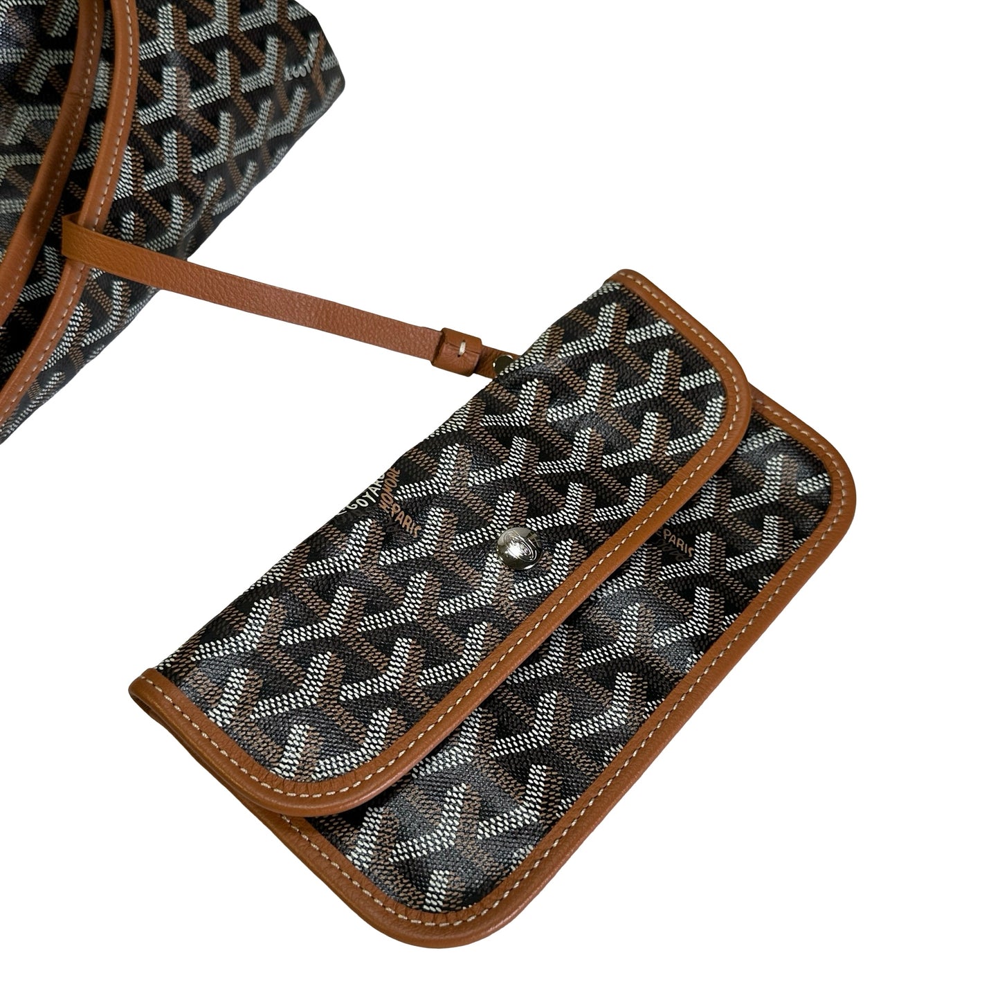 Used GOYARD Goyardine Bohème Hobo Hobo Bag Black Brown PHW