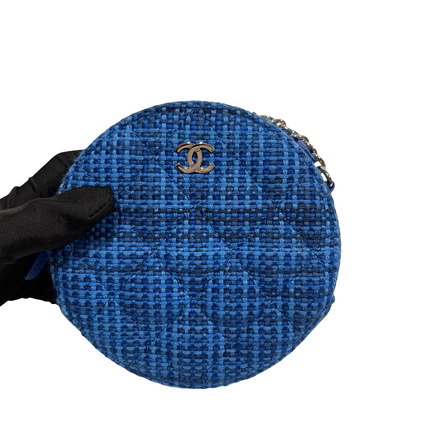 Used CHANEL Denim Blue Cross Body Bag Blue