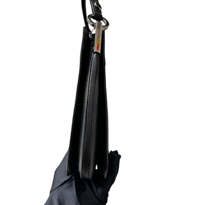 Used PRADA Calfskin Leather Margit Small Two Way Shoulder Bag Black PHW