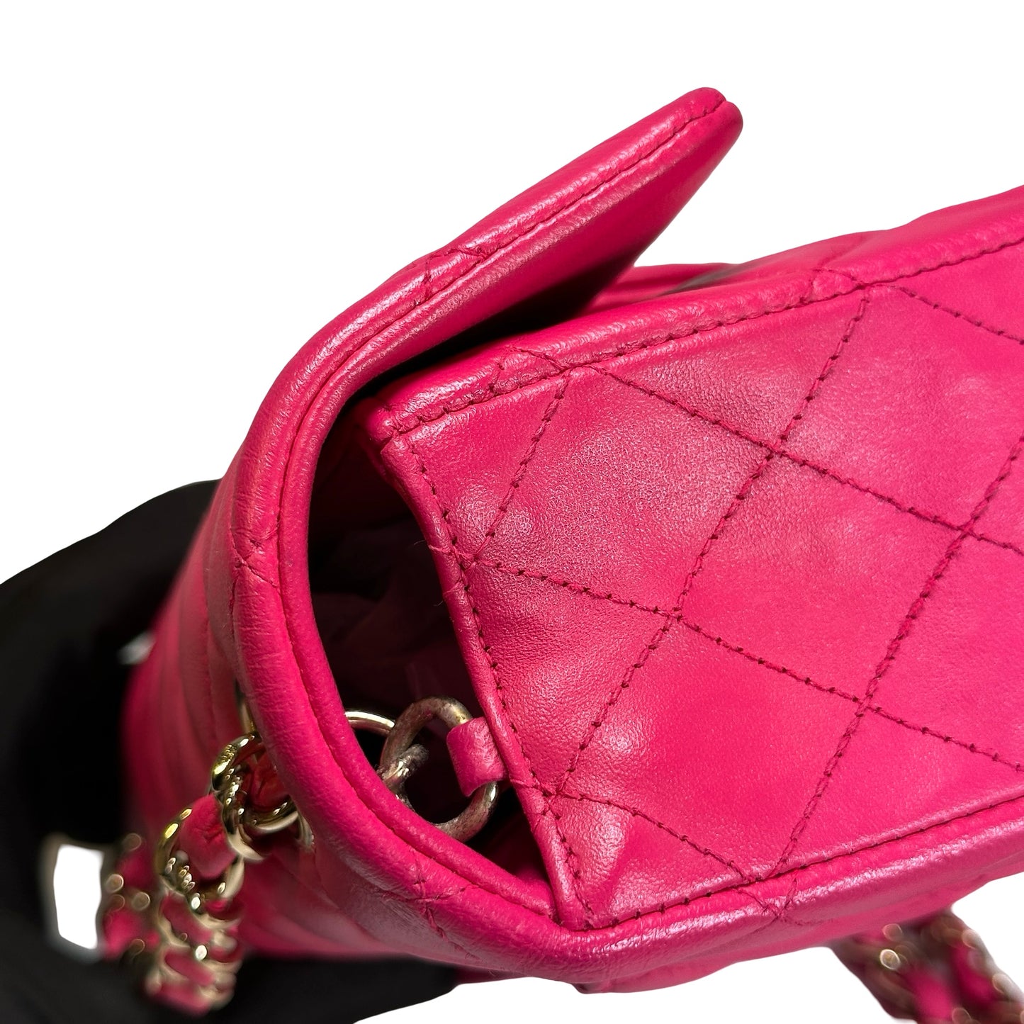 Used CHANEL Mini Classic Flap Two Way Shoulder Bag Pink GHW