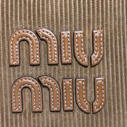 Used MIU MIU Corduroy Ivy bag Tote Bag Camel