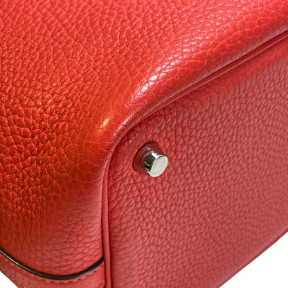 Used HERMES Calfskin Leather Picotin Clutch Pink