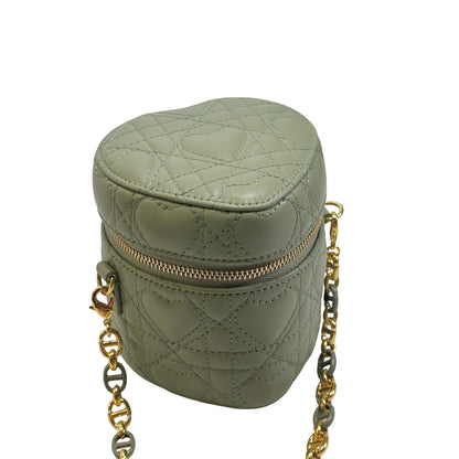 Used DIOR Cannage Dior Travel Vanity Case Vanity case Green GHW