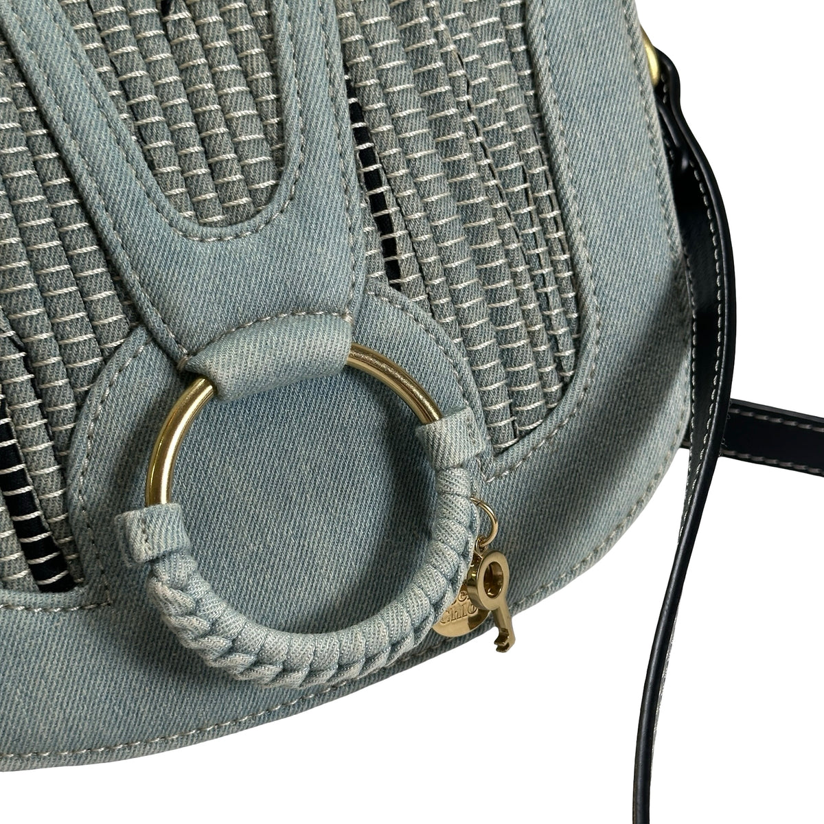 Used SEE BY CHLOE Denim Hana Shoulder Bag Blue