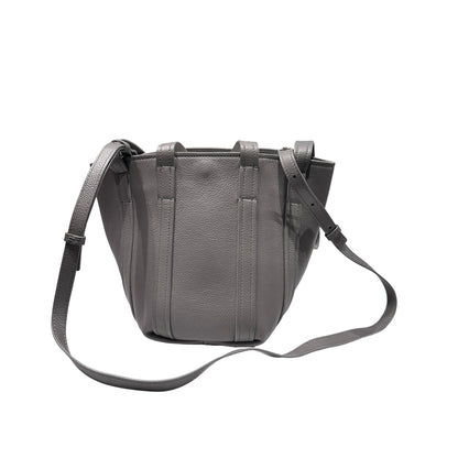 Used BALENCIAGA Calfskin Leather Everyday Shoulder Bag Grey PHW