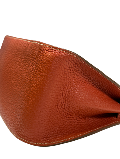 Used HERMES Clemence Jypsiere 28 Shoulder Bag Red PHW