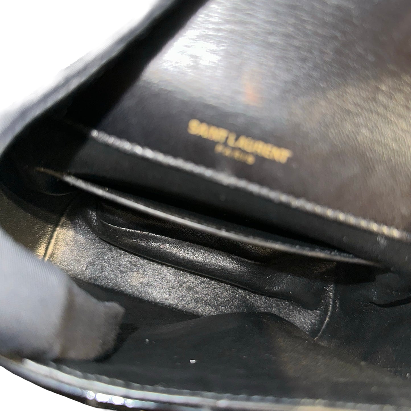 Used SAINT LAURENT Cross Body Bag Black GHW