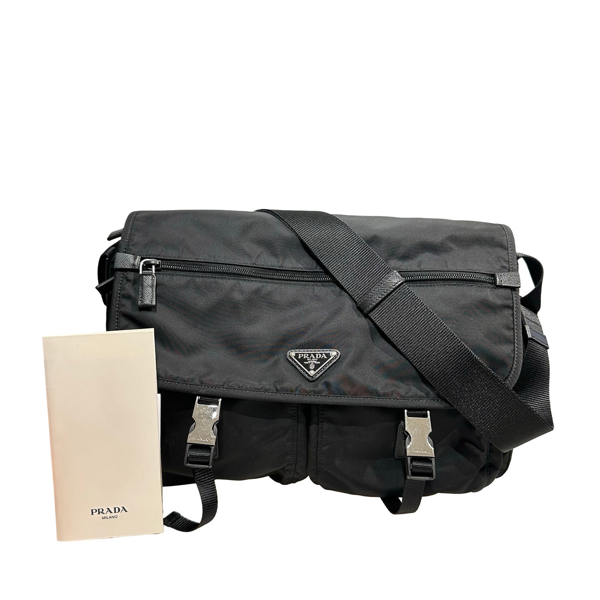 Used PRADA Nylon Nylon Messenger Bag Messenger Bag Black