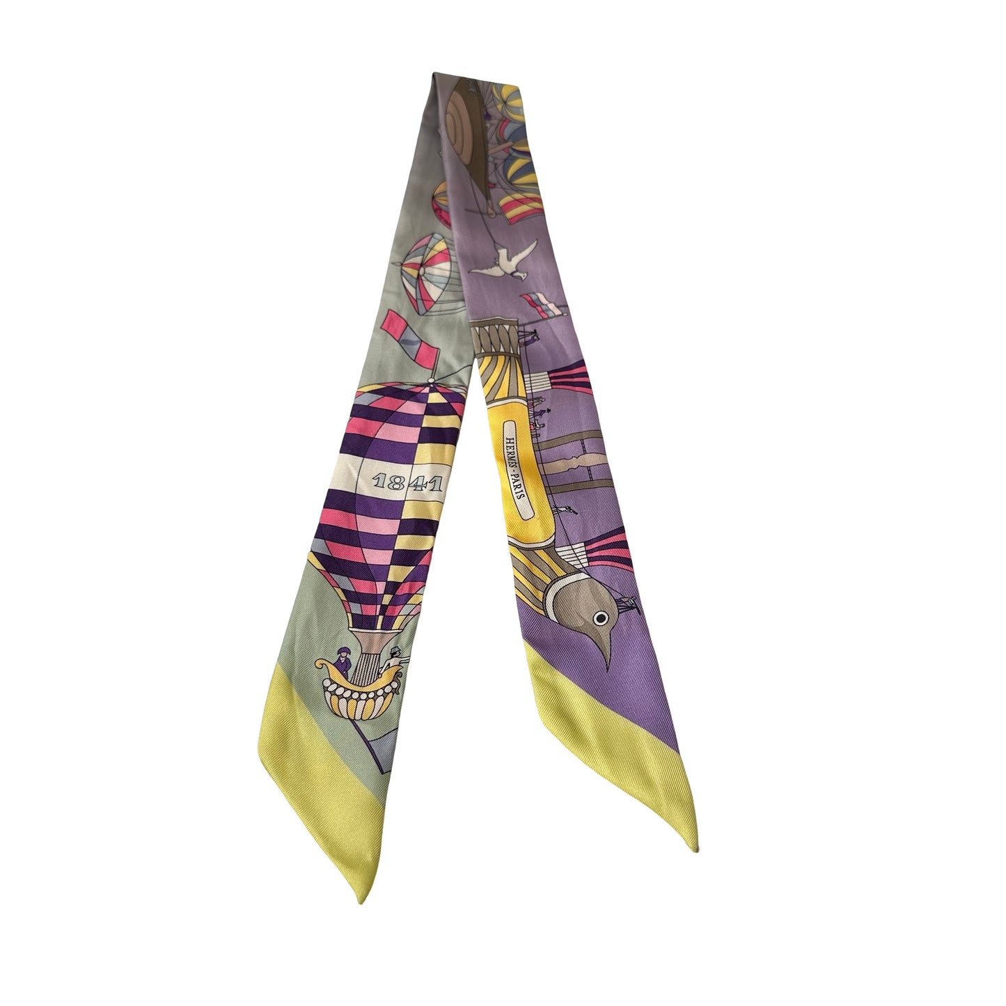 Used Hermès Twilly Purple Yellow Green