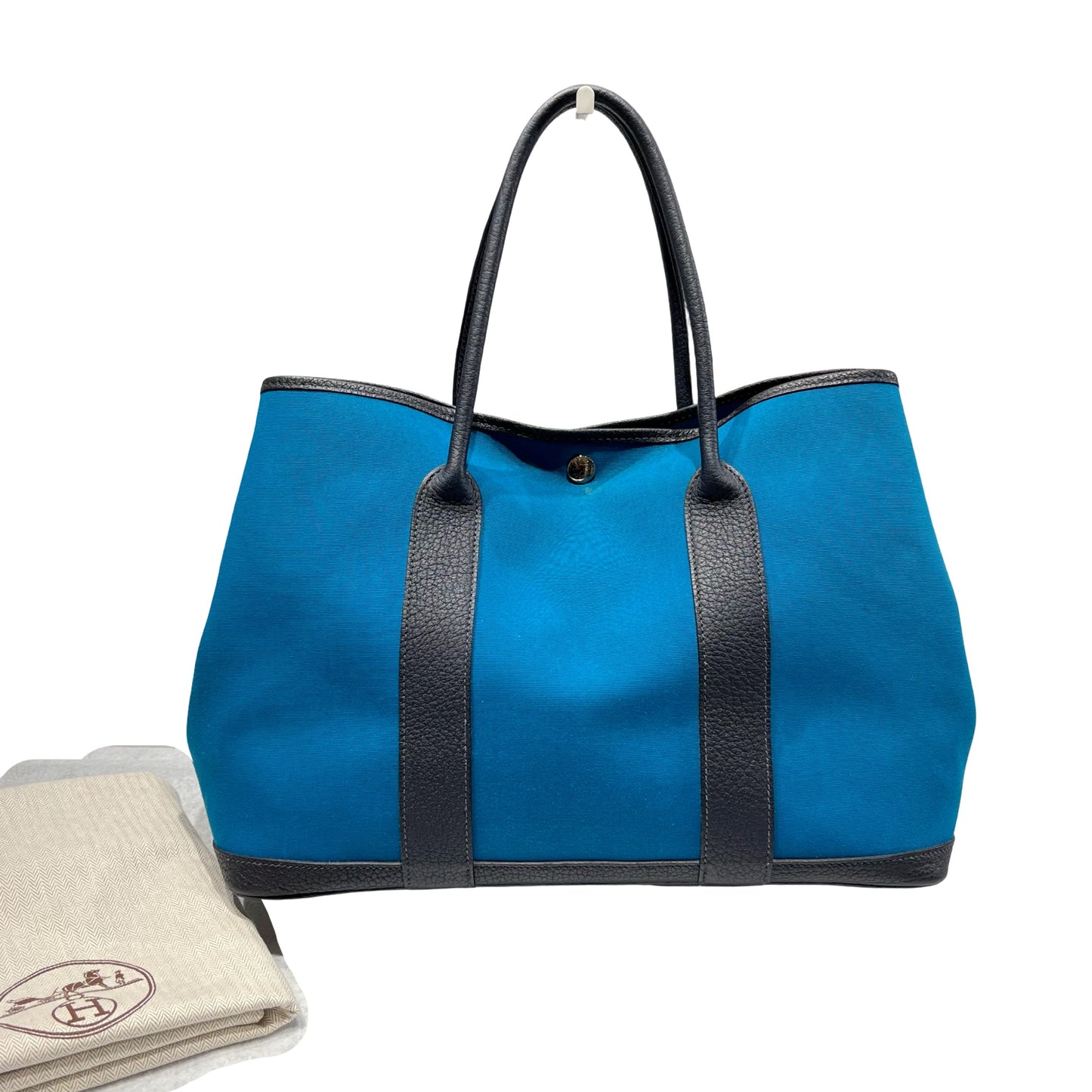 Used HERMÈS Canvas Leather GP36 Tote Bag Green PHW