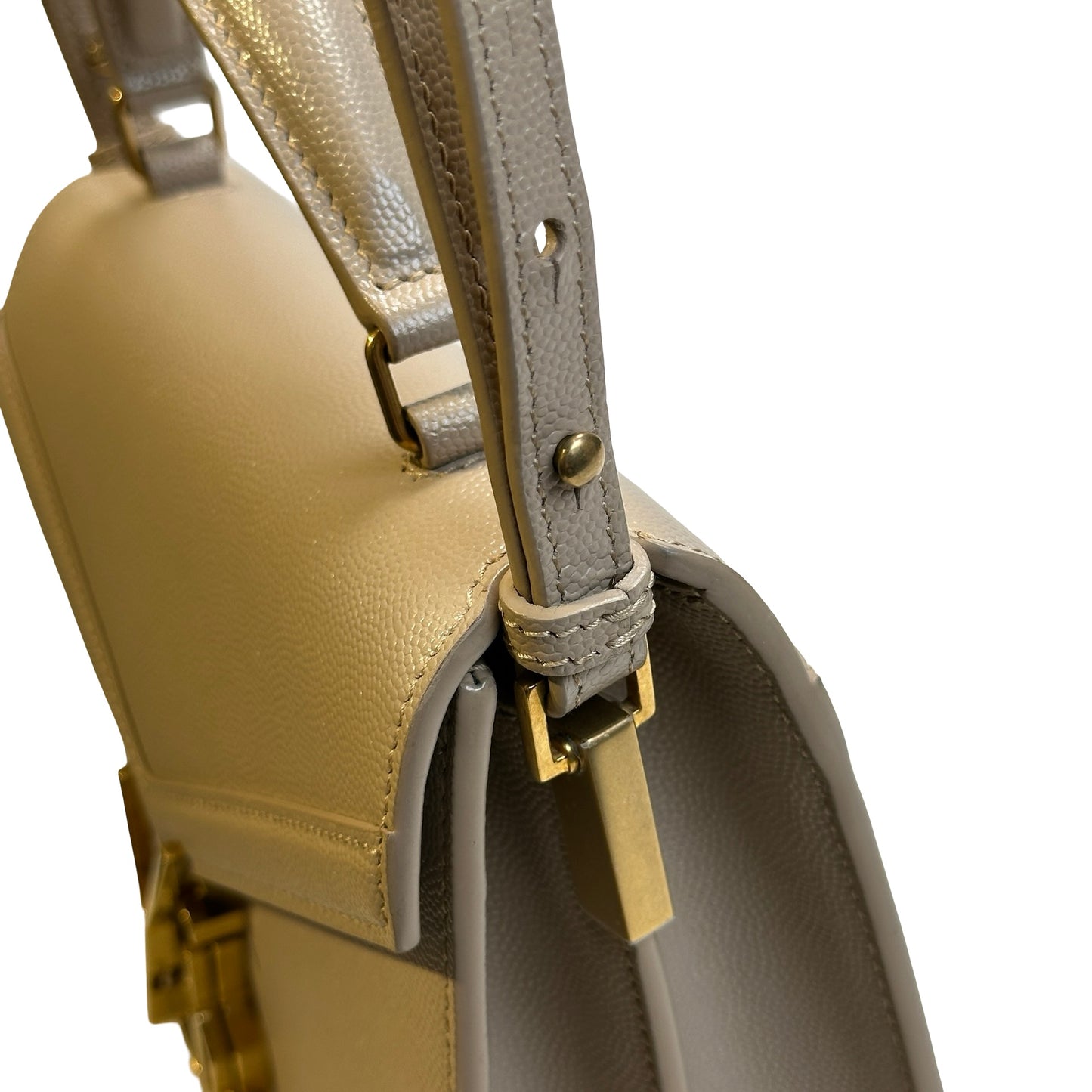 Used SAINT LAURENT grained calfskin Cassandra Handbag taupe