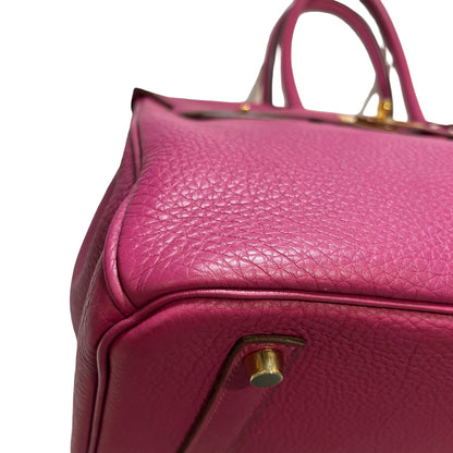 Used Hermès Calfskin Leather Birkin 35 Tote Bag GHW Purple