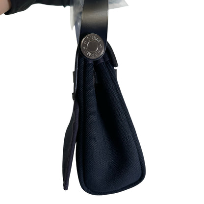 Brand New HERMES Canvas Leather Mini Herbag Handbag Navy PHW
