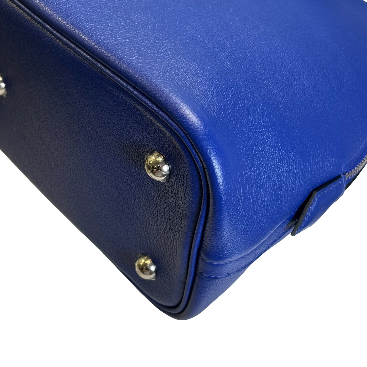 Used HERMES Evercolor Bolide 30 Handbag 7T Blue Electric